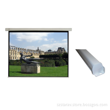 Motorized screen with small steel case